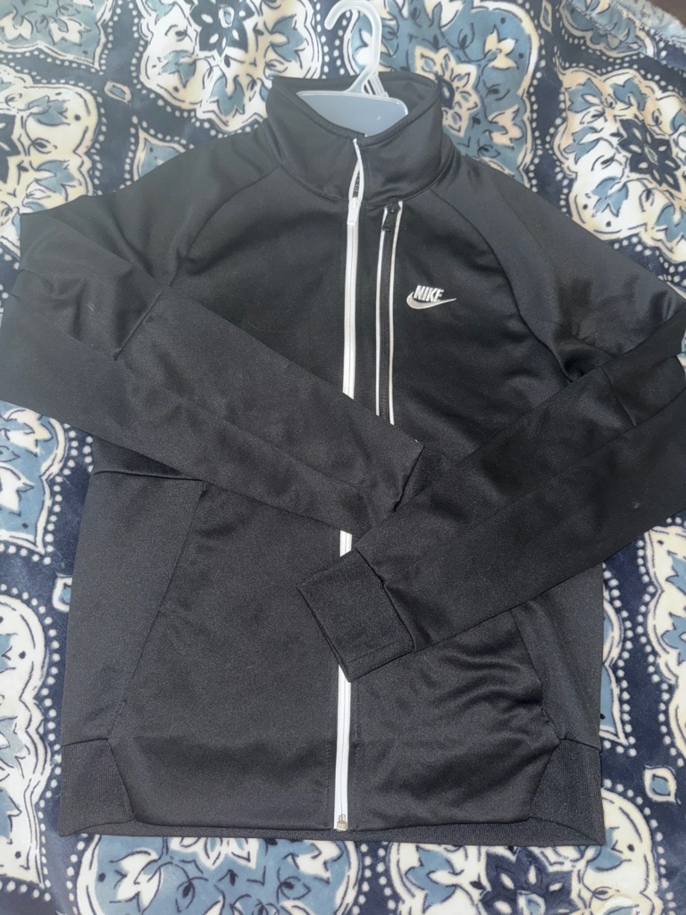 Nike Black Track Jacket with White Zip Details